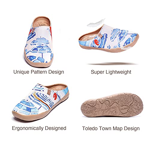 Image of UIN Slipper Woman Travel Art Painted Shoes Wide Toe Casual Home Slip On Mules Malaga