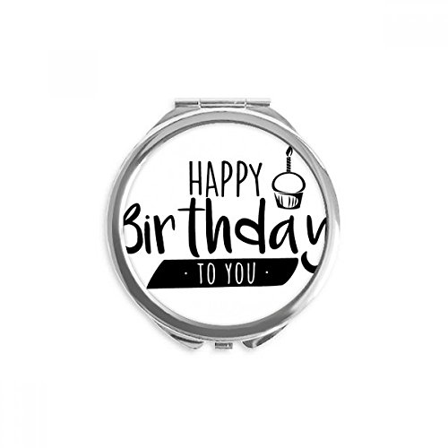 Miroir gâteau d'anniversaire rond multicolore, petit cadeau de poche