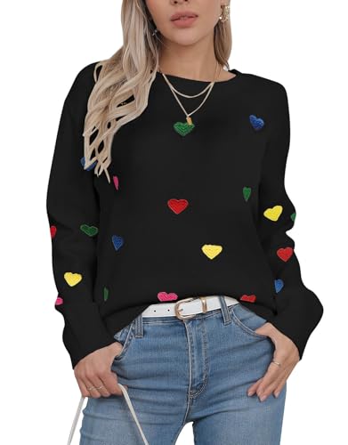 Image of Womens American Flag Sweater Crew Neck Casual Pullover Sweater