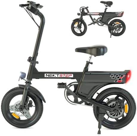 Electric Bike – Portable E-Bike for City, Maximum Speed 25 km/h, 250 W Motor, Range 20-30 km, Front and Rear Disc Brakes, LED Lights and LCD Display