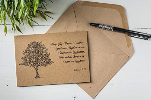 Diversebee 18 Kraft Inspirational Christian Greeting Cards With Envelopes (6 Unique Designs), Bulk Motivational Bible Verse Quotes, Encouragement Religious Scripture Note Cards Assortment - 4X6 Inches #TOP7