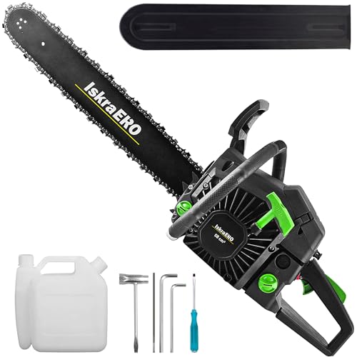 Iskra Profi Benzin Kettensäge mit 58 ccm Hubraum und 50,8 cm Schwertlänge für leistungsstarkes Schneiden – Bild 7