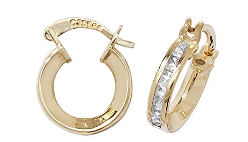 Boucles d'oreilles or 375/1000 femme oxyde zirconium 14mm WJS37139KY