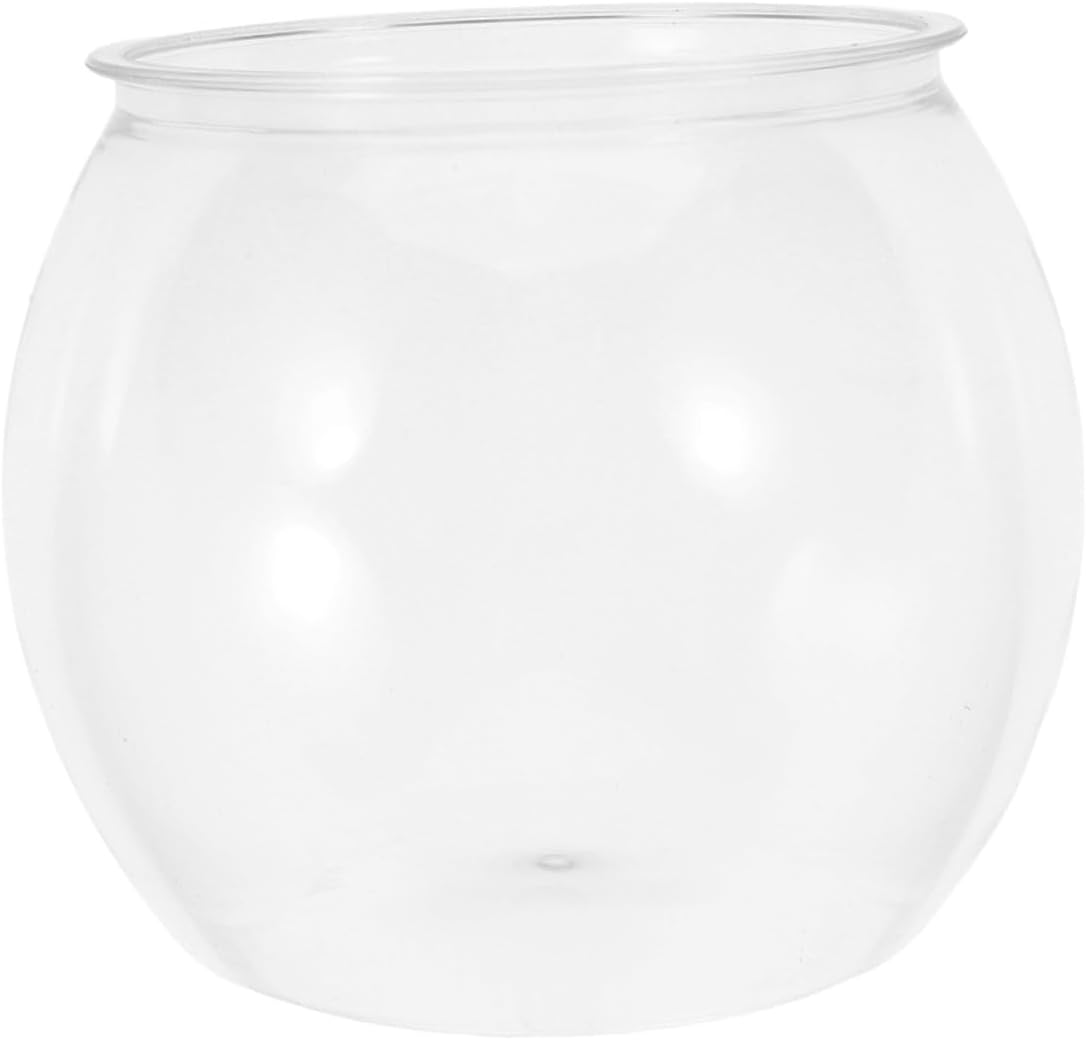 FRCOLOR Plastic Fish Bowl Betta Aquarium Micro Landscape Fish Tank Desktop Small Unbreakable Aquarium for Home and Office