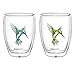 Produktbild Creano doppelwandige Tee-Gläser, Cappuccino-Glas, Thermoglas Hummi im Kolibri Design, 2er Set, 250 ml in exklusiver Geschenkbox, blau/grün