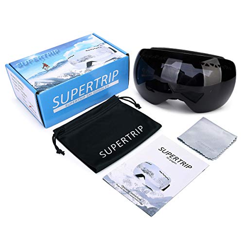Supertrip Professional Ski Goggles for Men and Women Double Lens Anti-Fog Big Spherical Skiing Unisex Multicolor Snow Goggles