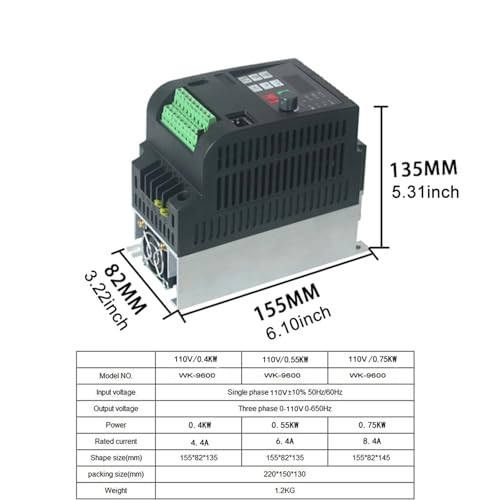 Convertisseur de fréquence VFD 110V 1.5kW et variateur moteur triphasé - 3