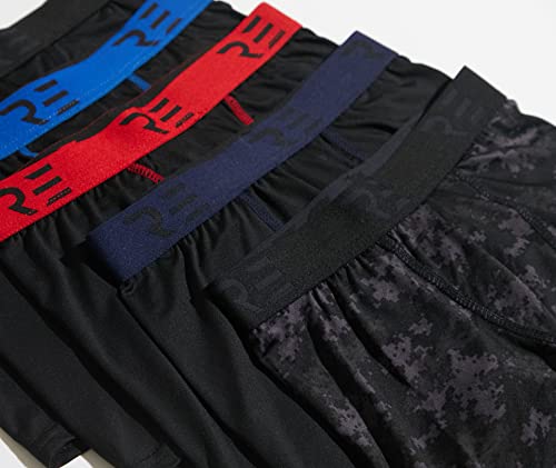 Real Essentials Pacote com 5: Shorts de Compressão para Meninos Jovens, Cuecas Boxer de Desempenho,