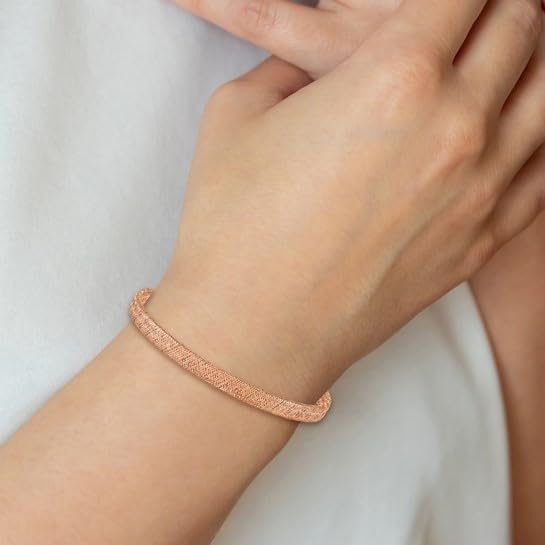 14K Rose Gold Stretch Bangle Bracelet - Image 2