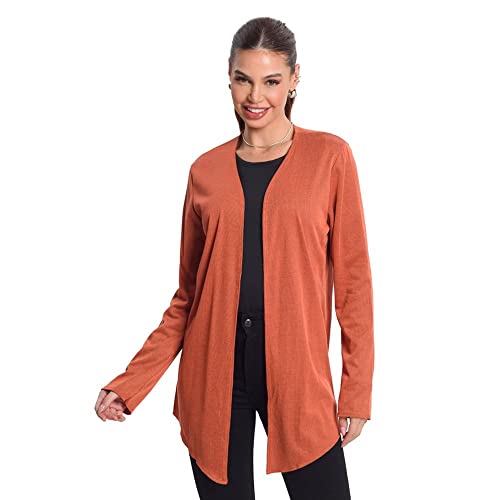 Cardigan Feminino Alongado Rovitex Laranja GG