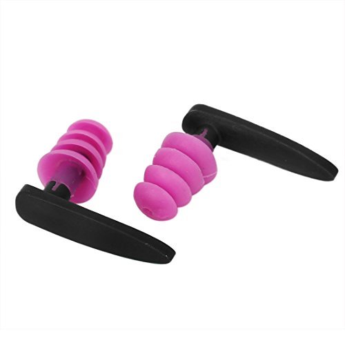 eDealMax Funghi Stile Swimming Guardia Tappi per le orecchie Coppia Fucsia Grigio w Caso