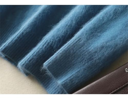 Men's 100 Percent Mink Cashmere Large Size Sweaters Autumn Winter Solid V-Neck Knit Pullovers Long Sleeve Warm Jumper3