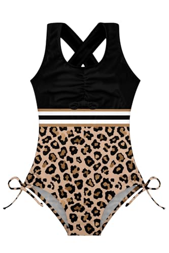 BFUSTYLE Girls Swimsuit One Piece Bathing Suit 4-13 Years Sleeveless Beach Swimwear