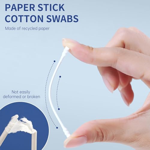 Image of Cotton Swabs, 800 Count Double Spiral Tipped with Paper Stick, Cotton Buds for Makeup, Personal Care, Crafts