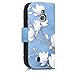 kwmobile Wallet Case Compatible with Nokia 3310 3G 2017 / 4G 2018 - Case Faux Leather Cover - Magnolias Taupe/White/Blue Grey