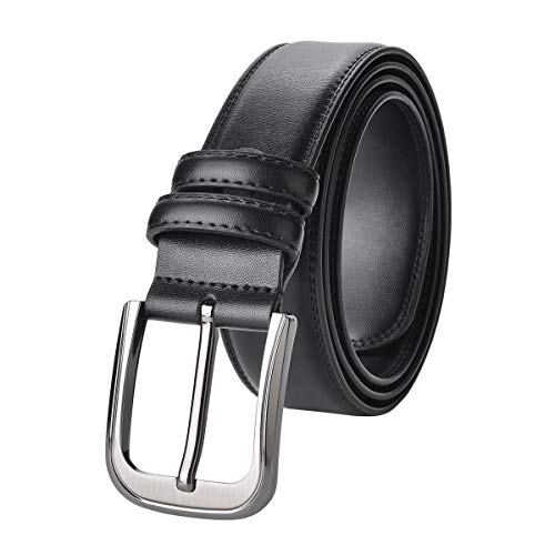 TEAMMAO Ceinture Homme,Régulière et Grande Taille 110CM-200CM Cuir Ceinture 3,8cm de Large Affaires Jeans Homme Ceinture Belt. (140CM, Noir)