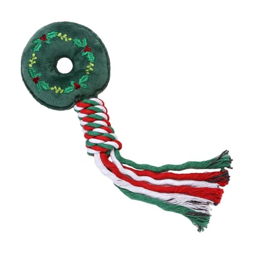 Christmas Dog Toy Dog Rope Toy Multifunctional Pet Supplies for Aggressive Chewers Dog Teething Toys for Playing Puppy Party, Donut