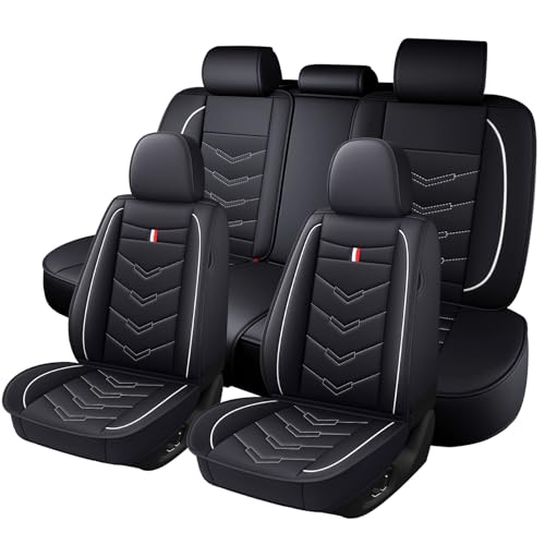 Image of Car Seat Cover for BMW X3 2003-2025, Durable Wear Resistant Waterproof Vehicle Cushion Cover, Breathable No Odor Premium Leather Vehicle Seat Covers.(Standard,Black White)