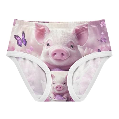 Cute Pug Pink Purple Flower Toddler Girls's Underwear 2T 202c0211