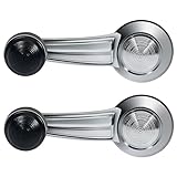 ASTOU 2pcs Window Crank Handle Window Crank Handle Driver Passenger Car Door Handle Fits 70-81 for Chevrolet for El Camino 82-84 for Cadillac for Cimarron 70-81 for Chevrolet for Camaro Chrome Black