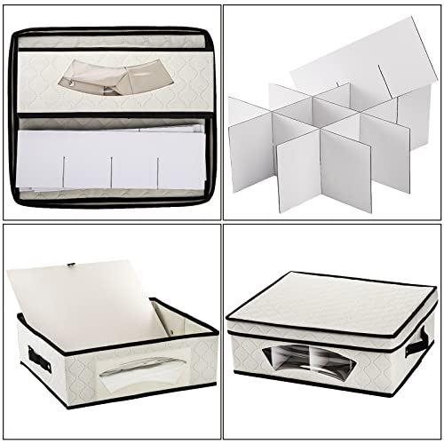Dicunoy Mug and Cup Storage Box, China Storage Containers with Dividers, Holds 12 Glassware Storage Case with Lid and Handles for Tea Cups, Stoneware Cups, Christmas Mugs, Light Bulbs by Dicunoy - Image 7