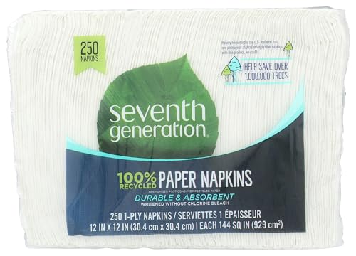 Seventh Generation White Lunch Napkin, 1-ply, 250 ct