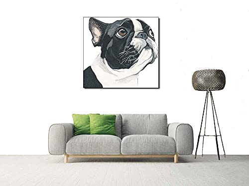 Ybdxha Animal Pet Pug Dog Wall Decoration Art Canvas Painting Print Picture Living Room Dining Room Bedroom Home Decorations (Artwork-2, 20X24Inch) #TOP2
