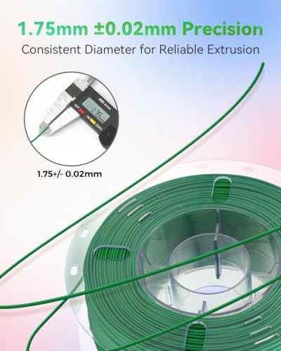 Image of VOXELAB HS PLA+ Filament 1.75mm, High Speed PLA Plus 3D Printer Filament, 1kg (2.2lbs) for Most FDM 3D Printers, Enhanced Toughness & Smooth Printing, Superior Layer Adhesion(Pure Green)