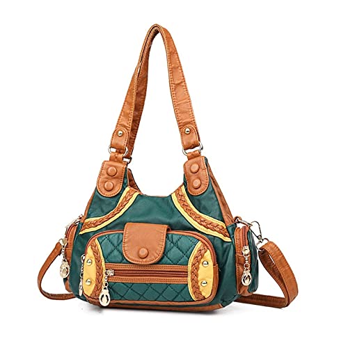 Bolso de mensajero portátil de gran capacidad suave de múltiples bolsillos ocasionales de la señora, Green Cover