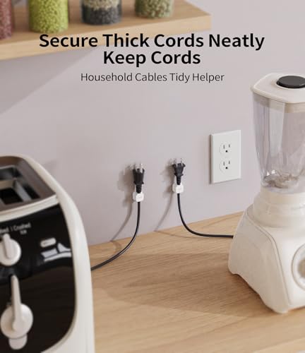 9 Pack Magnetic Cable Clips Cord Holder, Desk Cable Management Accessories, Cord Clips, Adhesive USB Wire Holder Keeper Organizer for Home Office Desk Phone Car Wall Desktop Nightstand - White