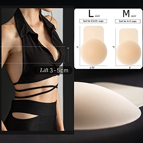 Added Lift Silicone Nipple Covers Adhesive Bra Invisible Strapless Sticky Bra Petals Breast Lift Pasties For Women Light Cream #TOP3