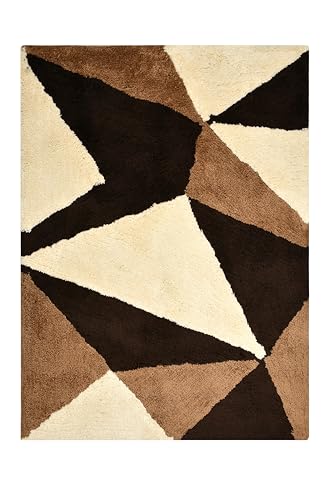 Image of Handmade Shaggy Pure Microfiber Smooth & Anti-Skid Carpets for Bedroom & Living Room, 2 inch Thickness Size- 5X5 Feet