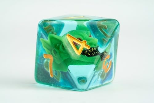 Juego de dados de 16 mm Pathfinder Goblin Inclusion para rol de resina 4