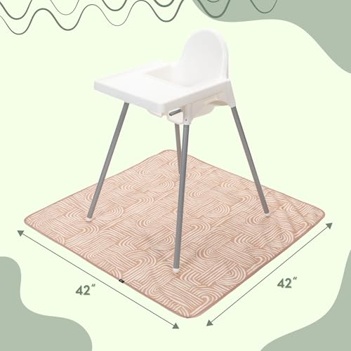 S&T INC. Baby Splat Mat for Under High Chair, Water Resistant Floor Mat, 42 Inches by 42 Inches, Tan Arches