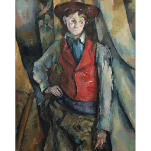 Impression giclée Cézanne Garçon au gilet rouge grande décoration murale