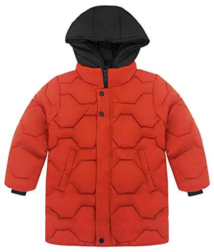 Happy Cherry Boy's Mid Long Winter Coat Quilted Down Puffer Parka Jacket Hooded Heavyweight Thicken Coats Outwear for Kids4