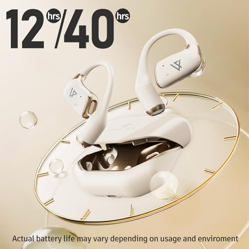 Image of LYPERTEK SOUNDFREE S40 Wireless Open Ear Earbuds, Bluetooth 5.4, 40H Playtime, 2-Mic ENC Noise Cancelling, IP55 Waterproof, 8.3g Lightweight Sports Earphones with Ear Hooks for Running Gym Workout