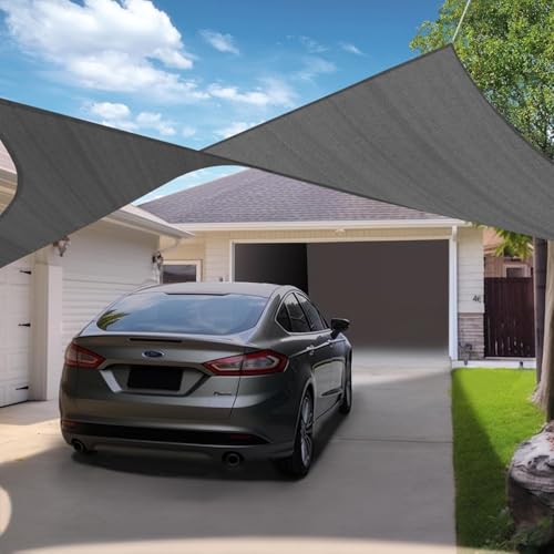 Image of KANAGAWA 20'x20' Sun Shade Sail Dark Gray Curved Rectangle