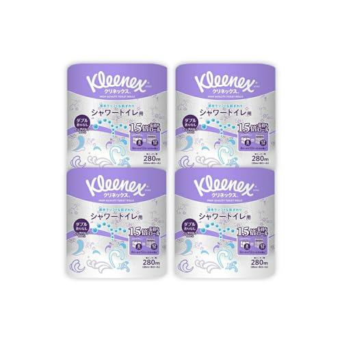 クリネックス 長持ちシャワートイレ用 トイレットペーパー(ダブル)32ロール(8ロール×4パック)[クリネックス] BDBH002-2