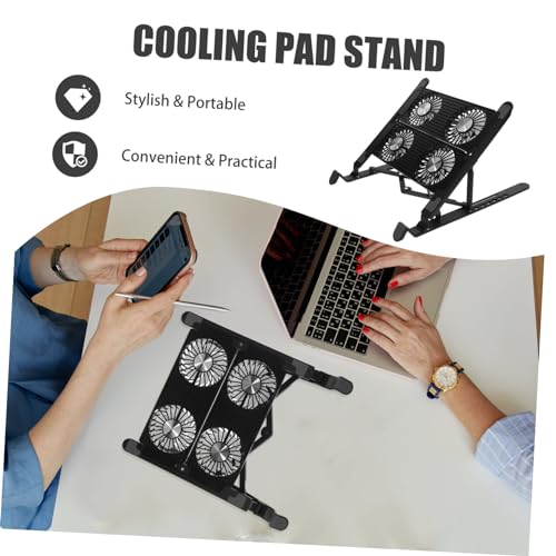 Soporte refrigerado ajustable para laptop Lurrose, base elevadora con ventilador integrado para disipación eficiente de calor, ligero y portátil, ideal para gaming y trabajo miniatura 2