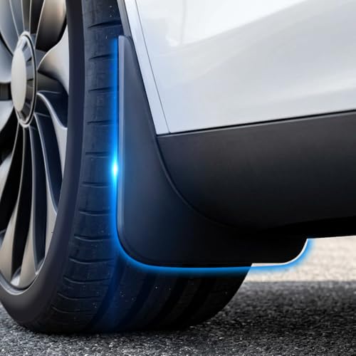 Image of Mud Flaps Accessories for Tesla Model Y 2025 - Fenders Perforation-Free Durable All-Weather Fenders, Model fits with Tesla Model Y 2025, Not Fit to The New Model Y(Set of 4)