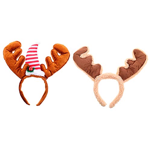 STOBOK 2 PeÃ§as de Chifres de Veado Tiara de Rena de Natal Tiara de Rena de Natal Orelhas de Tiara A