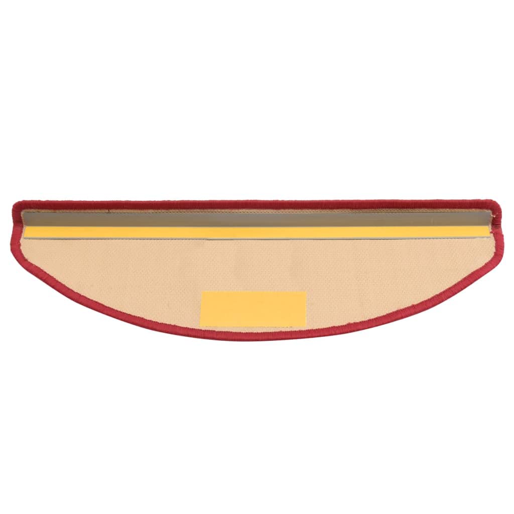 vidaXL Stufenmatten 5 STK., Treppenmatten mit Klebebändern, Treppenteppich Selbstklebend, Treppenstufenmatte Treppenschutz, 65x21x4cm Rot