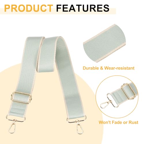 Image of PATIKIL 55in Purse Straps Replacement Crossbody, Bag Straps Crossbody Universal Adjustable Canvas for Purses Handbags Guitar, Green