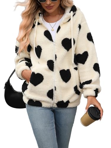 ジャケット・アウター furupump Vipwest Women's Winter Warm Faux Fur Cropped Coat Zipper Solid