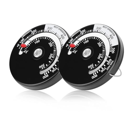 2Pcs Wood Stove Thermometer, Magnetic Stove Top Meter Gauge