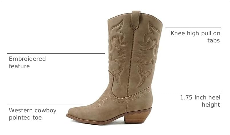 Image of Soda Women's Mug Round Toe Faux Suede Stacked Heel Western Ankle Bootie