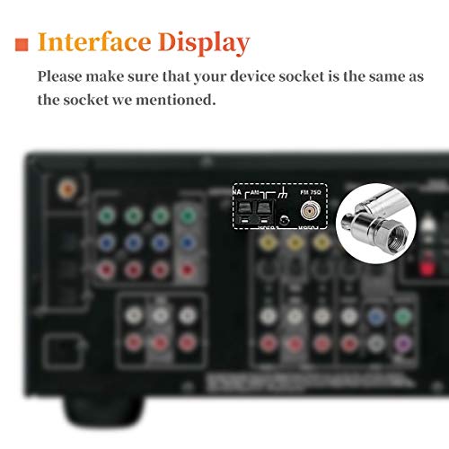 image for Dab FM Radio Aerial 75 Ohm, Ancable Indoor Dab Antenna Telescopic Aeri