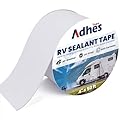 ADHES White Butyl Sealant Tape 4 Inch x 50 FT – Single-Sided Waterproof RV Roof Repair Tape, Leak-Proof Sealant for Camper, Window, Skylight, and Roof Edge