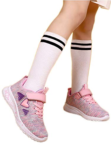 Tanleewa Girls Non-Slip Safety Athletic Sneakers Hook and Loop Waling Running Shoes2